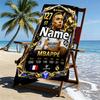 Personalisierbares Strandtuch mit Kylian Mbappe Aufdruck und individuellem Namen, für Reise Camping Strandparty Heimdekoration, Geburtstagsgeschenk für Familie & Freunde