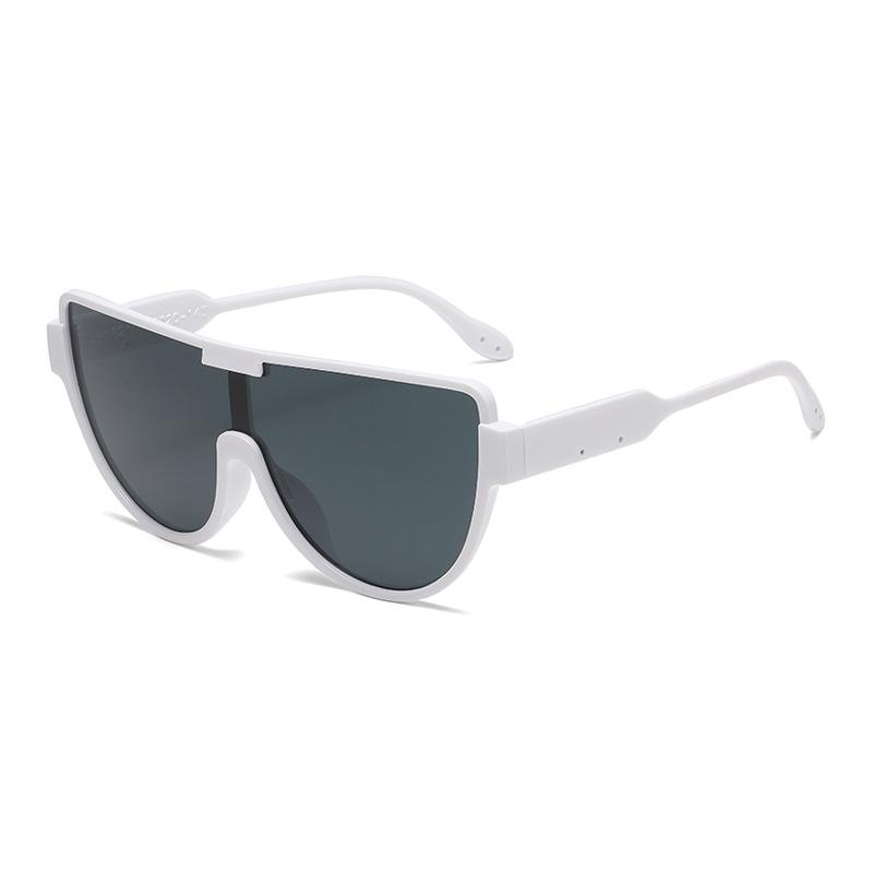 Luxury Brand Designer Half Frame Oversized Sunglasses Women For Men Vintage Fashion Sun Glasses Trendy Punk One Piece Shades