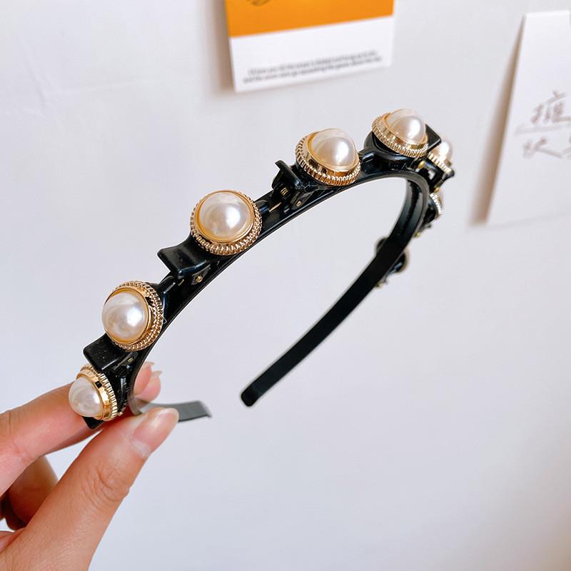 Pearl Headband for Women Elegant Bangs Hair Clip Fashionable Girl Hairband Hair Accessory