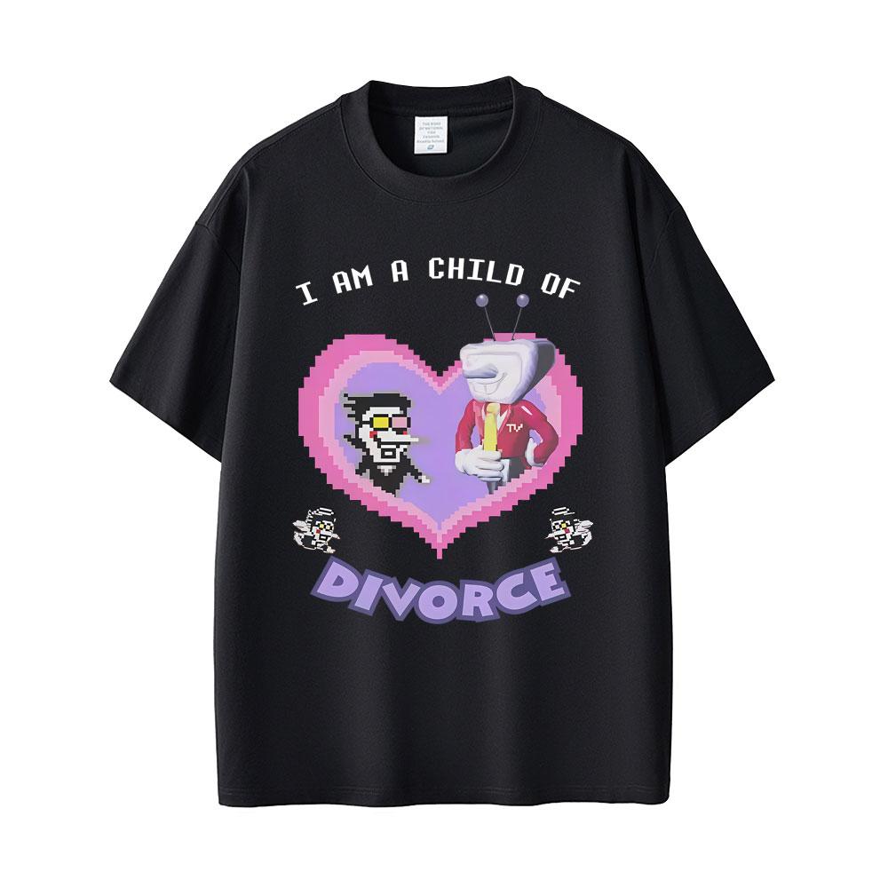 Game Deltarune Spamton and Tenna I Am Child of Divorce Funny Meme Tshirts Unisex Women Casual Cotton Vintage Oversized T Shirts