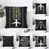 Pinyin Letter Flight Gift Aircraft Double-Sided Printed Pillow Cover Short Plush Suitable Living Rooms Sofas Throw Cushion Cover