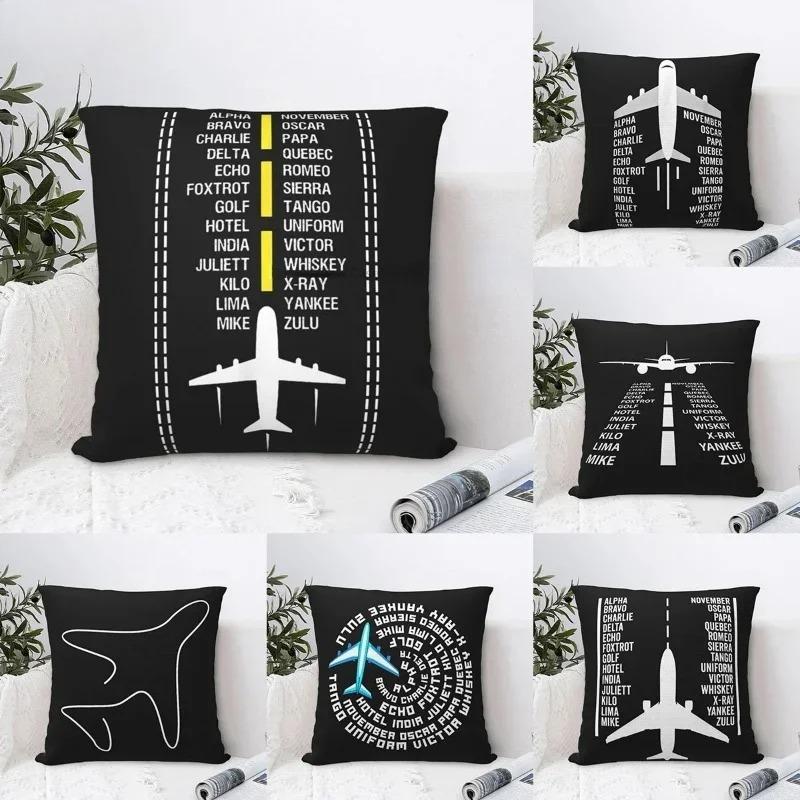 Pinyin Buchstabe Flug Geschenk Flugzeug Doppelseitig Bedruckt Kissenbezug Kurzer Plüsch Geeignet Wohnzimmer Sofas Wurf Kissenbezug