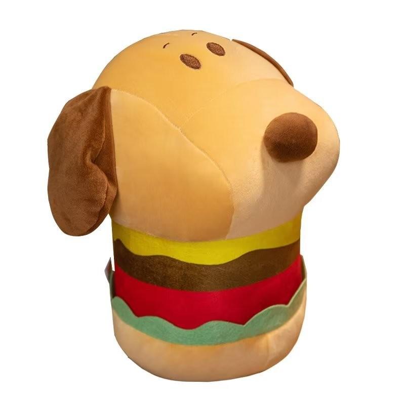 Dog Plush Hamburger Toy Cartoon Stuffed Animal Doll Bedroom Decoration Gift