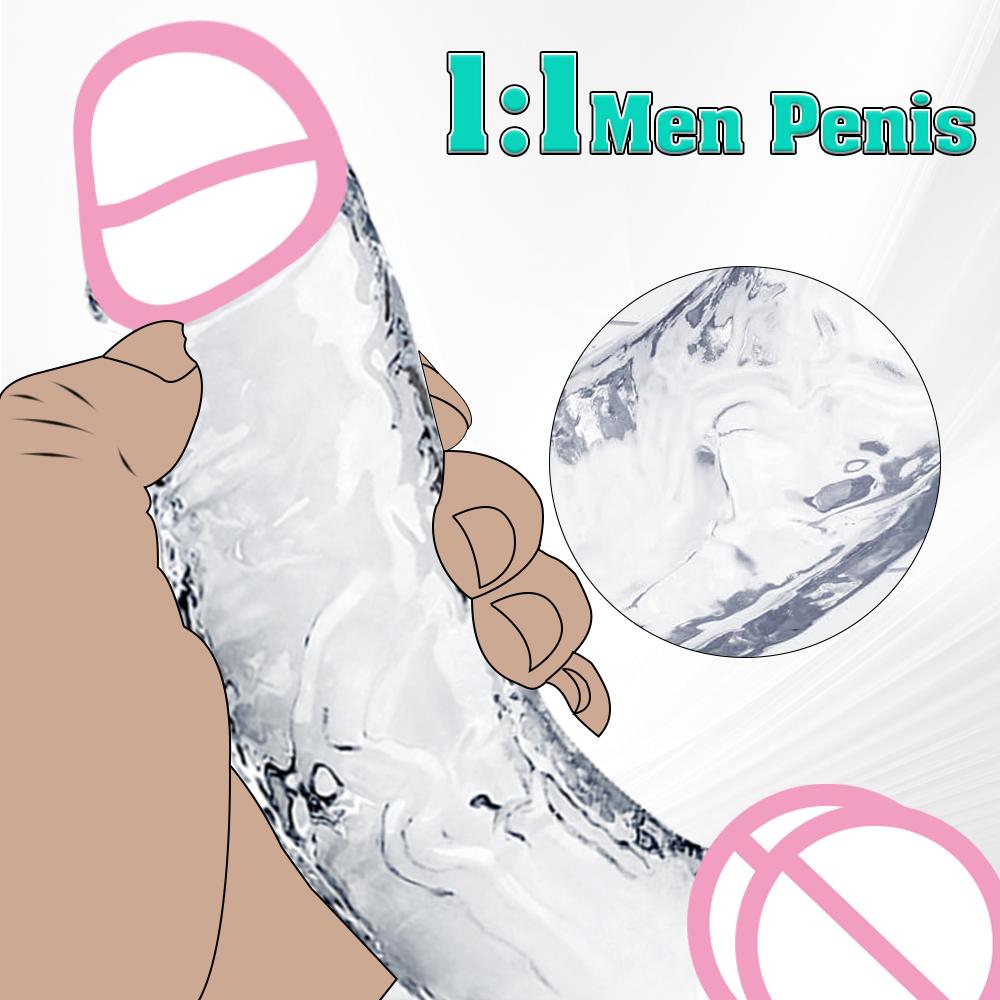 Soft Jelly Dildo Different Sizes Transparent Realistic Fake Dick Penis with Suction Cup G Spot Vagina Massage Sex Toy for Women