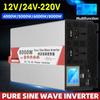 DC 12V/24V TO AC 220V LCD Voltage Transformer Power Converter Solar Inverter Pure Sine Wave Inverter  4000W/5000W/6000W/8000W New Power Inverter