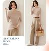 Women's Soft Wool Knit Pullover - Slim Fit Base Layer for Autumn/Winter.