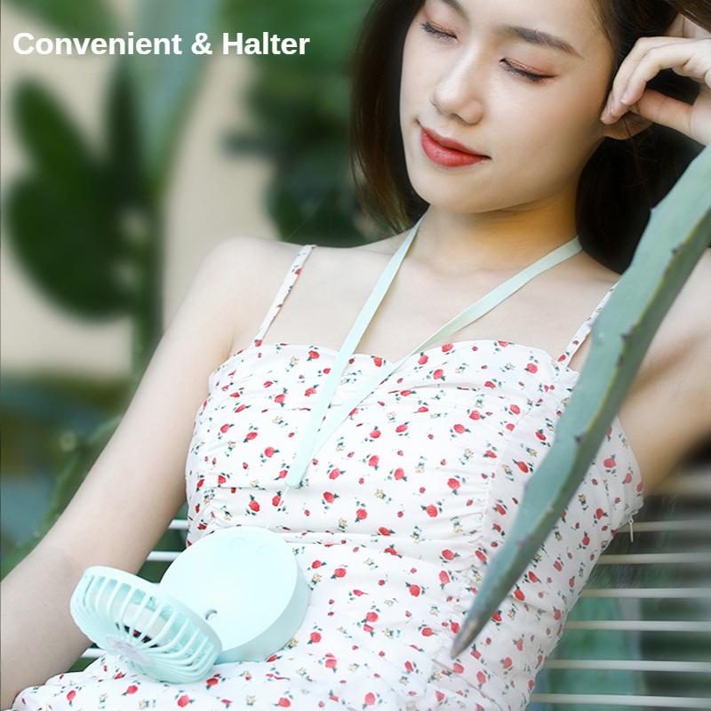 Portable Hand-held Fan  Desktop Multifunctional Folding Humidifying Fan With Colored Light 2000mah For Outdoor Office And Home