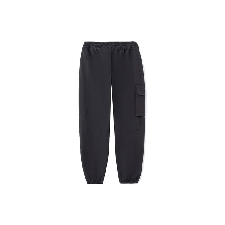 Li Ning Trend Series Fleece Lined Warm Loose Fit Cuffed Knit Sports Pants Men Bottoms Black AYKR749-1