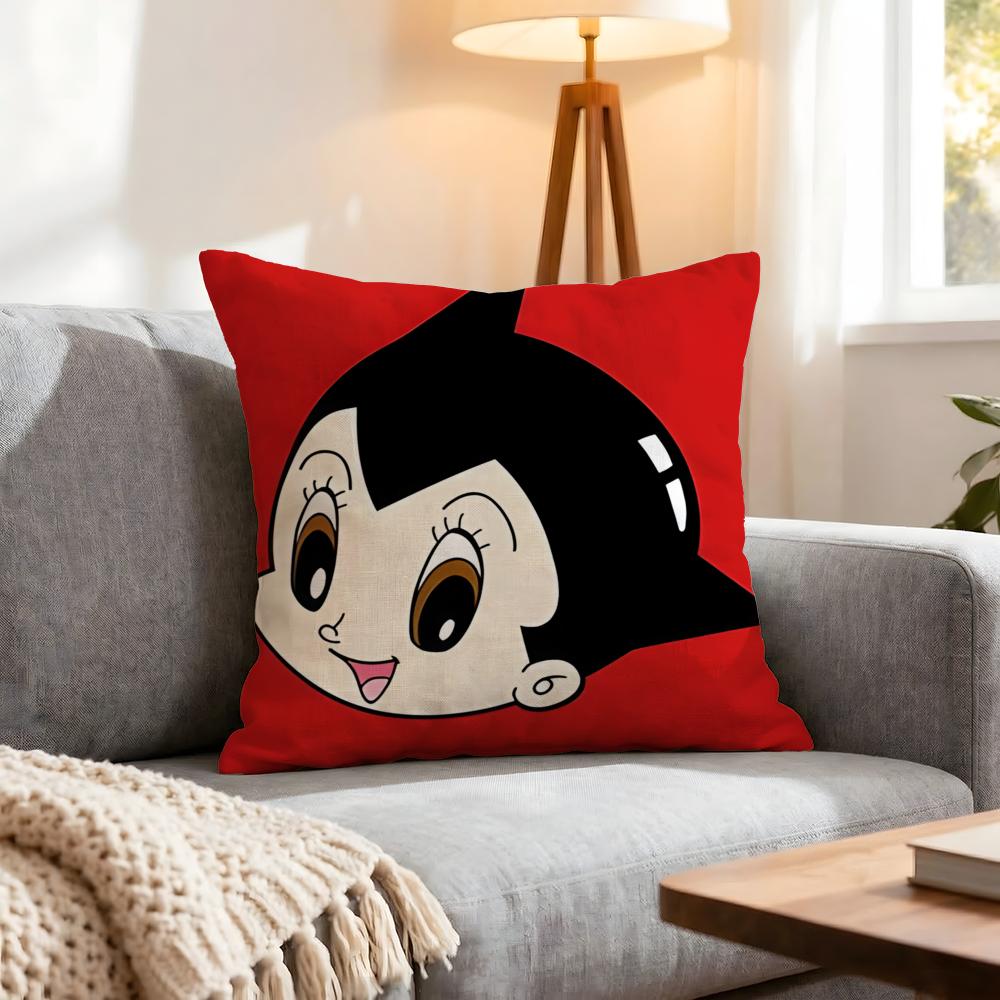 Anime Astro Boy Cushion Cover 1Pcs Decorative Covers Soft Cushion Case For Sofa Couch Decor 40X40 45X45 Pillowcases