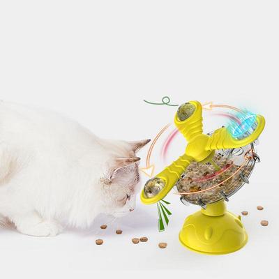 Cat Treat Dispenser Toy Safe 360-Degree Rotating Cat Treat Toys Cat Food Dispenser Cat Puzzle Toy Interactive Cat Toy For Glass