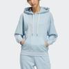 Adidas Originals Trefoil Co Hoodie 1 Casual Retro Sports Breathable Hooded Long Sleeve Sweatshirt Women hoodies Sky-Blue HC0320