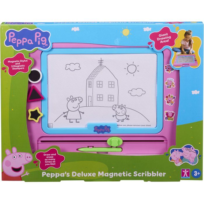 Ardoise magique magnétique - BANDAI - Peppa Pig - Tableau effaçable pour dessiner et recommencer à l’infini - Avec stylo