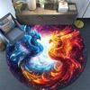 Phoenix Art Round Area Rug,Carpet Rug for Living Room Bedroom Sofa Playroom Decor,Non-slip Floor Mat