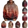 Sweat à capuche ample pour homme à imprimé ensanglanté d'Halloween
