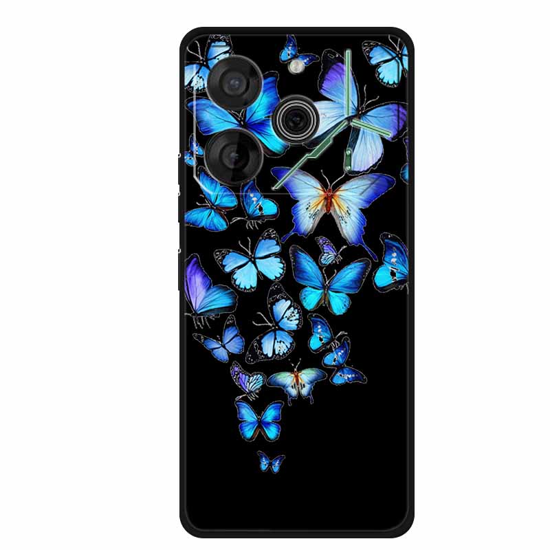 Black Silicone Case For Tecno Pova 6 Pro Phone Case Shockproof Soft Coque For Tecno Pova 6 Pro Back Cover Case Pova6 Pro Cartoon