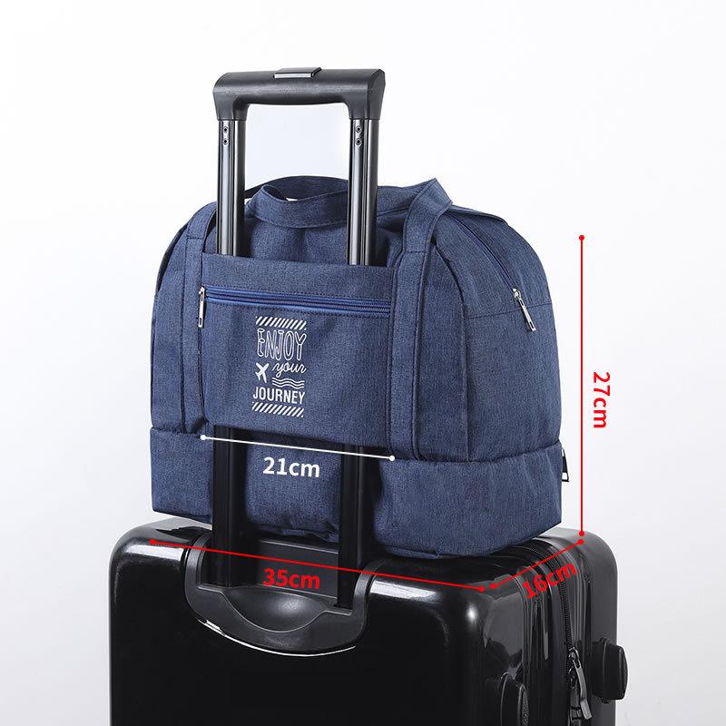 

Женская дорожная сумка большой вместимости для фитнеса и йоги, сумка для влажной и сухой погоды с широким плечевым ремнем, сумка-тоут для активного отдыха S темно-синий