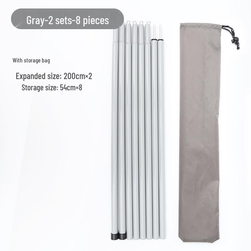Adjustable 2-Meter Iron Outdoor Canopy Support Pole with 10 Sections and Spray-Painted Finish for Tent Vestibule Accessories.