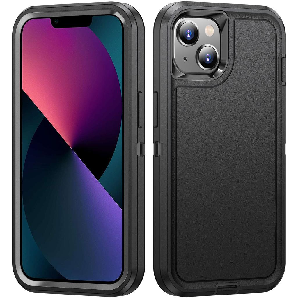 For iPhone 13/14 Phone Case TPU+PC Shockproof Protection Cover with Inner EVA Paper