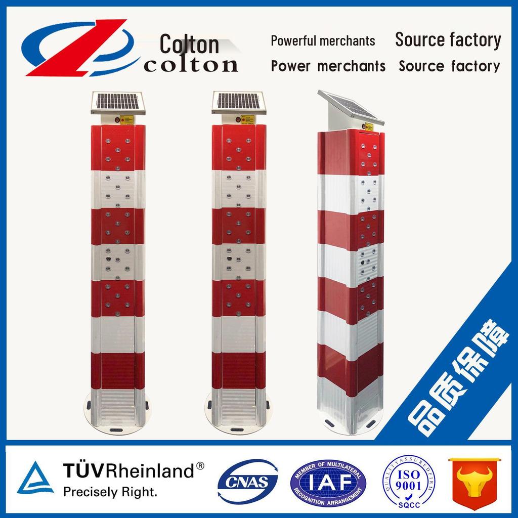 LED Anti-Collision Solar Warning Bollard with Steel Pipe Column