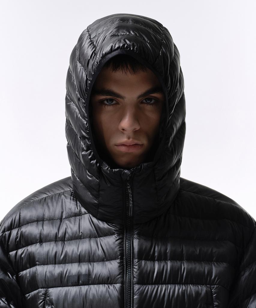 Musinsa Standard [City Leisure] Sheer Ripstop Hooded Light Down Jacket [Black]