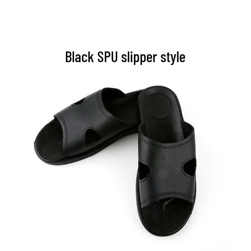 

Brangdy Soft-Sole Thickened Black PU Slippers