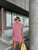 2026 Summer Women's European & American Style Slim-Fit Waist-Cinching Shoulder Pad Dress