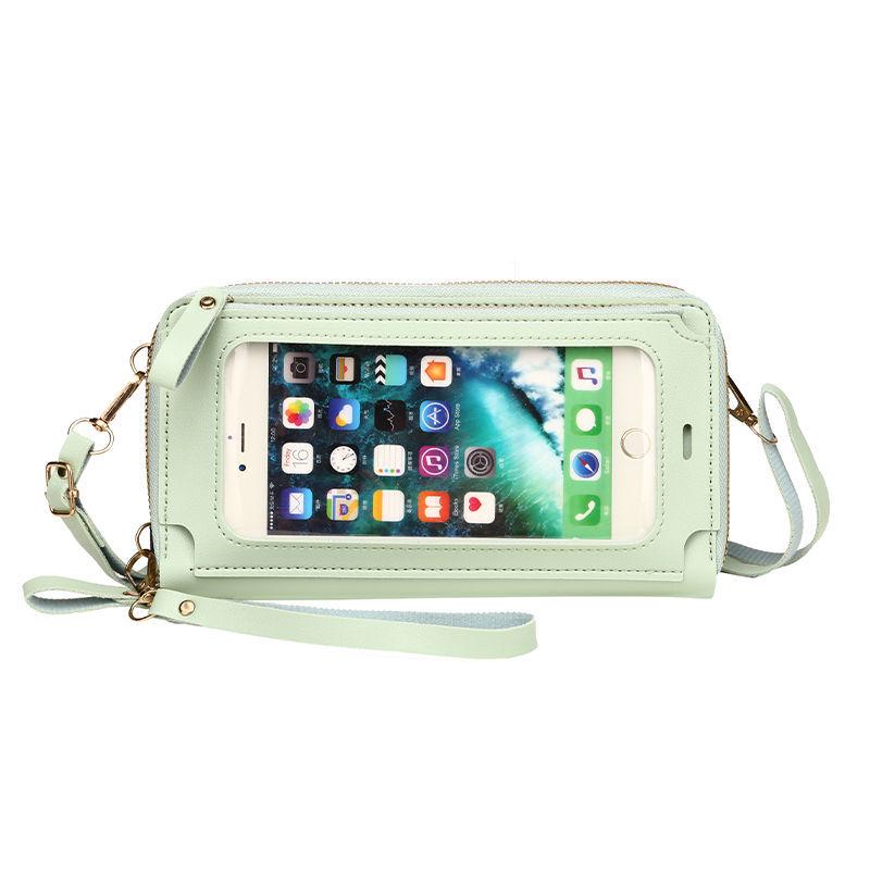 

Жіноча модна сумка-кросбоді з сенсорним екраном - Компактний гаманець для телефону, монет, карток та ключів 20*11*4cm світло-зелений колір