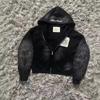 Mens 3D Printed Cropped Hooded Zip-Up Sweatshirt Loose Fit Casual Long Sleeve Pullover Winter