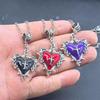 Original Thorned Red Heart Liquid Metal Gothic Necklace