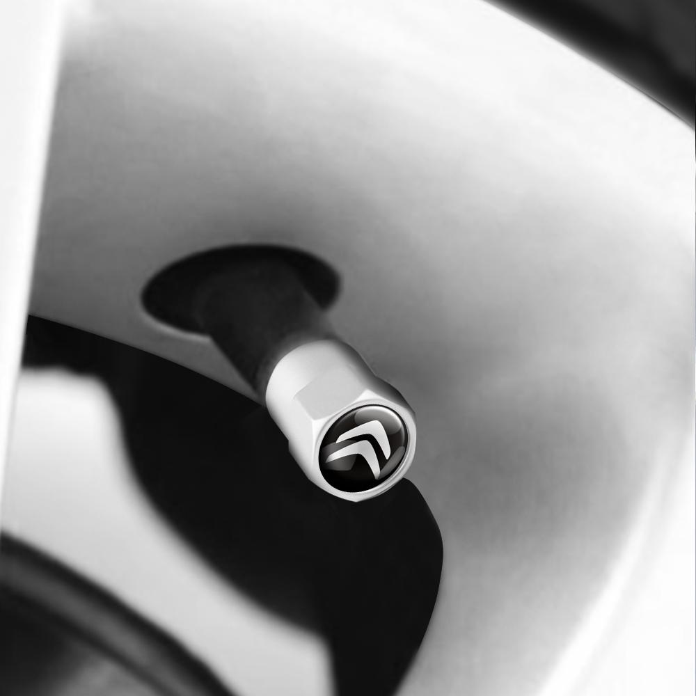 4PCS Metal Car Badges Wheel Tire Valve Caps Covers Auto Accessories For Citroen C1 C2 C3 C4 Xsara C-ELYSEE DS Picasso C5 C8 DS