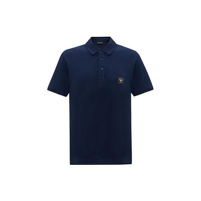 Ss24 Solid Color Logo Patch Casual Short Sleeve Polo Shirt Men Polo Shirts Navy-Blue 211804-4R460-6935
