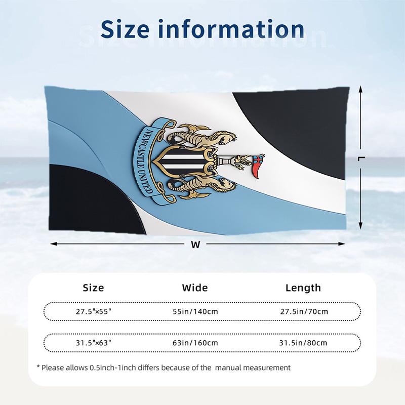 Asciugamano da Spiaggia Calcio Newcastle United Morbido Microfibra Asciugamano Estivo Asciugatura Rapida Assorbente per Spiaggia Piscina Viaggio