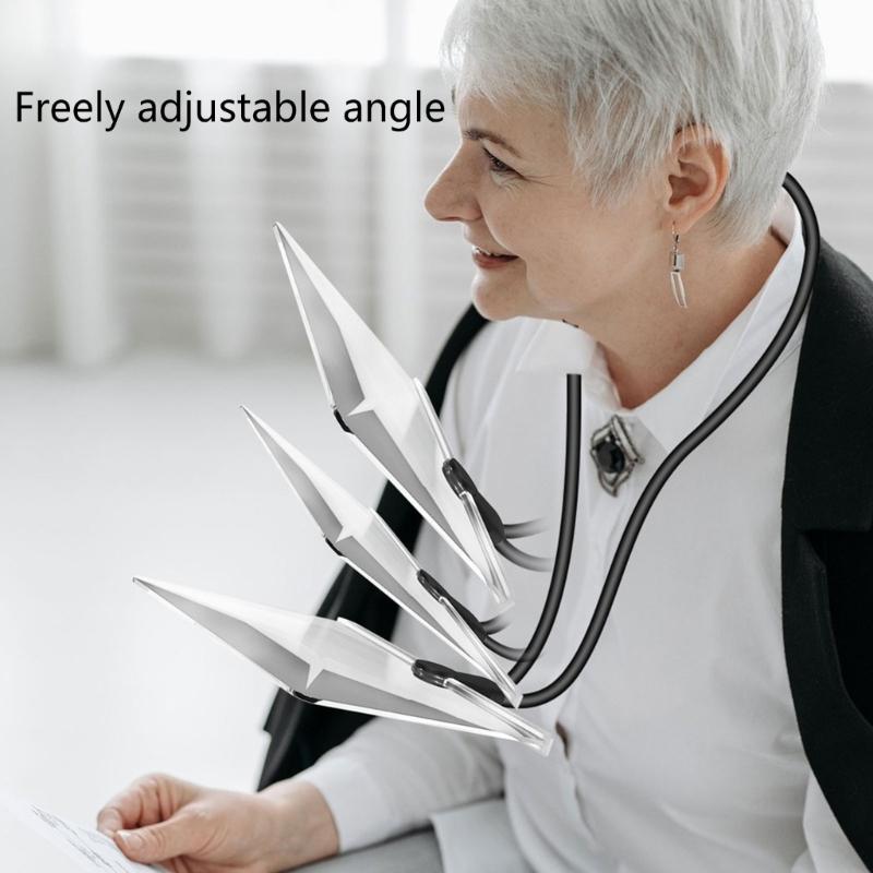 Flexible Neck Tool Hand Neck Tool Lightweight Neck Magnifier Large Side Magnifying Glass Gift for Elderly & Hobbyists