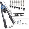HYCDIYTS Hand Riveter Set, Rivets, Hand Nutter, Rivet Tool, Two-Handed Rivet Tool, Compatible with M3, M4, M5, M6, M8, M10, M12, Etc., Rivet Tool, DIY