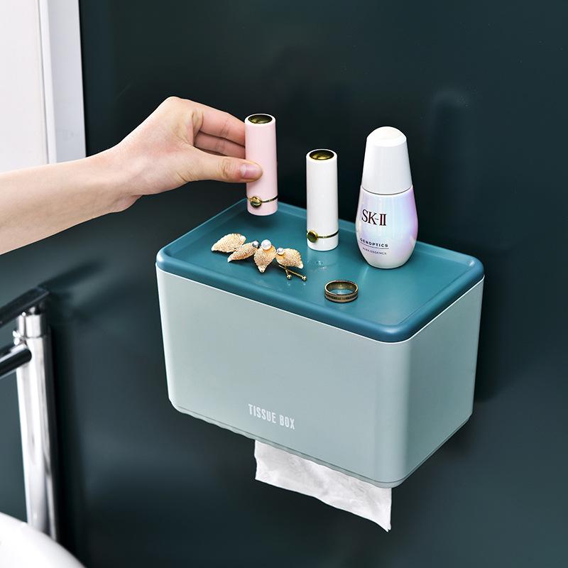 Wall-Mounted Bathroom Tissue & Towel Holder
