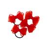 Red Flocked Seersucker Girl's Hair Tie & Bow Clip Set - Children's Korean Hair Accessories
