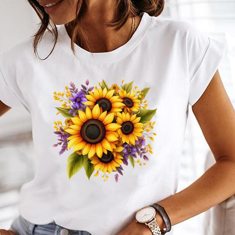 (Asian Size) Butterfly Cute Casual T Shirt Lady Female Top Printed Clothing  Fashion Graphic Short Sleeve T-shirts Women Tee