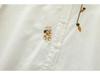 Women's Pure Cotton Flannel Long-Sleeve Shirt with Rabbit Embroidery - Warm, Thickened, Autumn/Winter Design