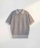 Peullojeulum Pure Cotton Collar Knit Stripe Gray