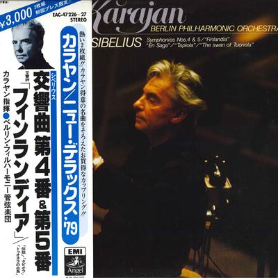 LP Record HERBERT VON KARAJAN, BERLINER PHILH - Sibelius: Symphony No. 4, No. 5, Fi EAC4722627 ANGEL - Japan Classical Used