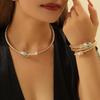 Exaggerated Punk Middle Eastern Metal Snake-Shaped Diamond Choker & Bracelet Set for Women, Sold Separately
