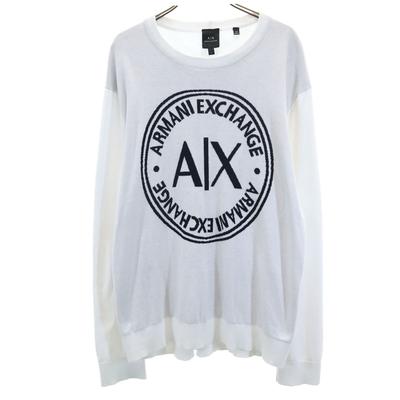 Langarm Pullover L weiß Herren Gebraucht