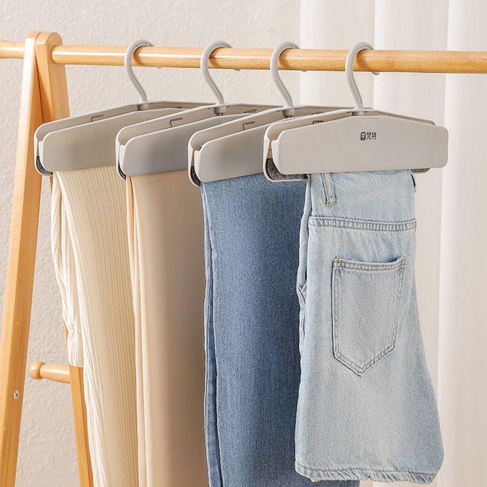 New Non-slip Pants Clip Hangers Space-Saving Easy-Grip Clothes Clips Traceless Orderly Skirt Hangers Household