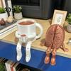 Compact Structure Sculpture 3D Printed Articulated Coffee Cup Figure, Movable Joint Desk Statue, Cute Versatile Room Decoration Bean Ornament,