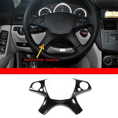 Para mercedes-benz Clase C Clase E W204 W212 2007-2013 ABS fibra de carbono volante cubierta decorativa pegatina Coche