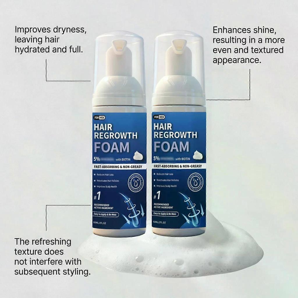 Hair Growth Foam Mousse, Quickly Absorbed, Non-Greasy, Reduces Hair Loss, Activates Hair Follicles, Improves Scalp Health