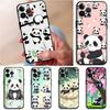 Phone Case for Apple iPhone 17 Pro Max 14 12 15 Pro 7 8 11 17e XR XS MAX 13 Air 16 Funda Phone Cover Cartoon Cute Panda