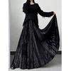 Autumn-Winter Velvet High-Waist Long Skirt - Women's Chinese Style Umbrella Design