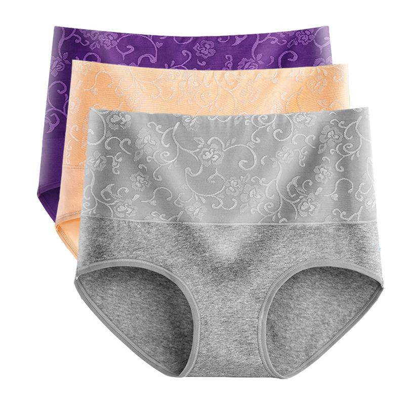 

M-5XL трусики для женщин с высокой талией нижнее белье для живота хлопковые бесшовные трусы для девочек больших размеров нижнее белье для женщин 3 шт./лот 3XL