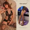 Temptation Lace Bodysuit: Open Crotch Small-Bust Lingerie for Passionate Homewear